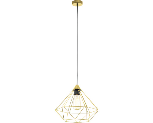 Taklampa EGLO Tarbes mässing Ø32,5cm Pendellampa med geometrisk lampskärm