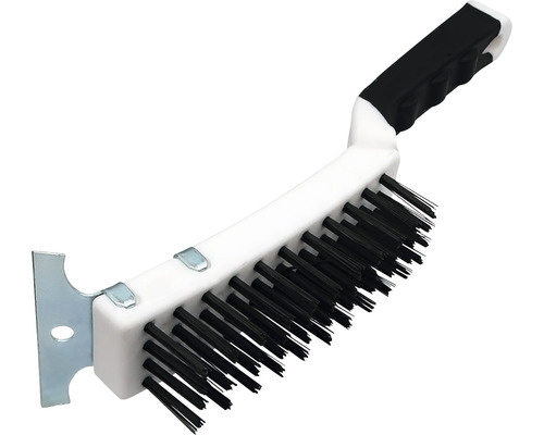 Stålborste med skrapa för rengöringsarbeten