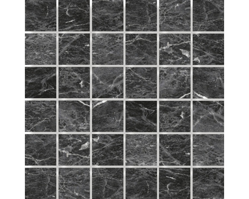 Mosaik keramik Elegant perla svart matt 30x30 cm 405379 Fyrkantiga mosaikplattor av natursten med marmorlook