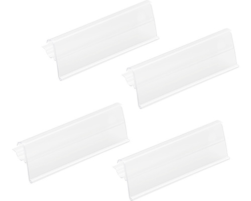 Etiketthållare ELFA för trådhylla och trådhyllkorg transparent 4-pack, 100527