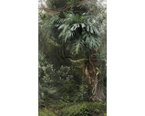 Fototapet MARBURG Smart Art Easy Floral grön 270x159cm 47208 Djungel med tropiska växter, inklusive Monstera och palmer