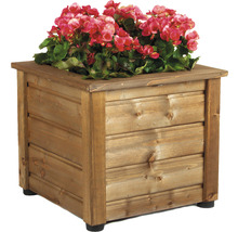 Blomlåda av trä med blommor