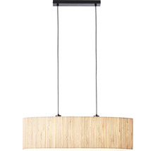 Taklampa med avlång lampskärm av bambu