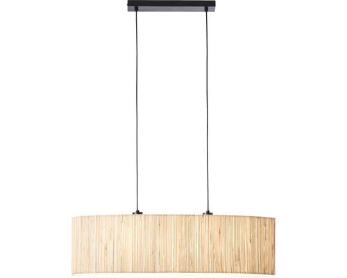 Taklampa med avlång lampskärm av bambu