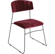 Stol med sammetsklädsel och metallram