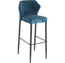 Barstol med sammetsklädsel och svarta ben