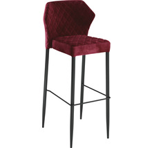 Stoppad barstol med sömmar och svart metallram