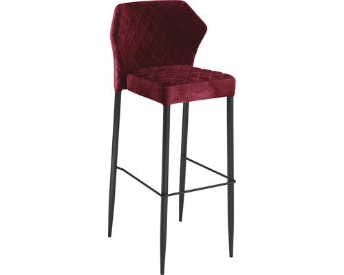 Stoppad barstol med sömmar och svart metallram