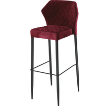 Barstol med säte och ryggstöd med rutmönster och svart ram