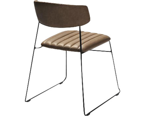 Stoppad stol med metallram