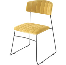 Stol med metallram och klädsel