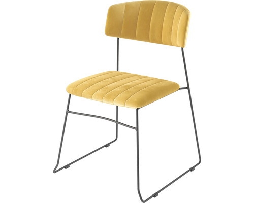 Stol med metallram och klädsel