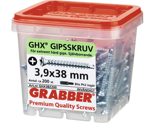 Grabber GHX gipsskruvar 3,9x38 mm i behållare