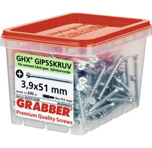 Låda med Grabber GHX gipsskruv 3,9x51 mm, cirka 200 stycken