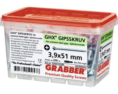 Förpackning med självborrande gipsskivskruvar, 3,9 x 51 millimeter