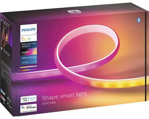 Philips Hue White and Color Ambiance Lightstrip Gradient, 2 meters baspaket