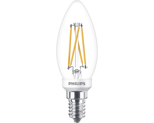 LED-lampa PHILIPS Warm Glow dimbar B35 klar E14 2,5W(25W)