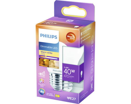 Philips LED-lampa, dimbar, 40 watt, varmvit