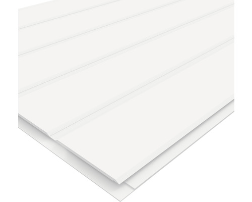 Takpanel MOELVEN Regina Klassisk Dekor vit 6x405x1215mm Vita profilbrädor för inomhusbruk