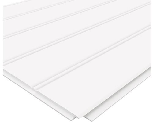 Takpanel MOELVEN Regina Pärlspont Dekor vit 6x405x2435mm Spontade träpaneler