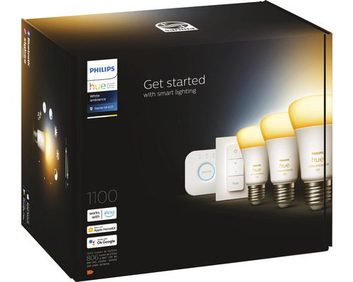 Philips Hue White Ambiance Starter Kit E27 förpackning