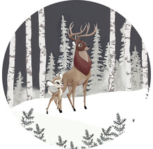 Fototapet KOMAR Bambi Great Prince svart Ø125cm DD1-014