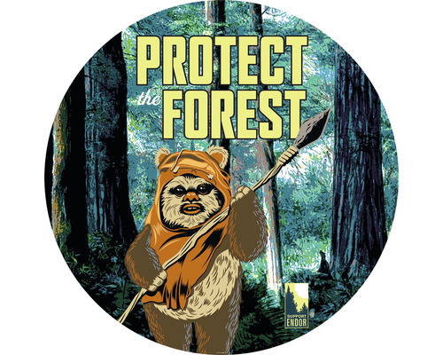 Fototapet KOMAR Star Wars Protect The Forest vit Ø125cm DD1-015