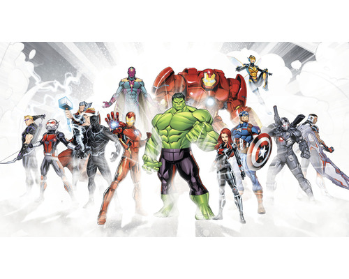 Fototapet KOMAR Avengers Unite vit 10 delar 280x500cm IADX10-065