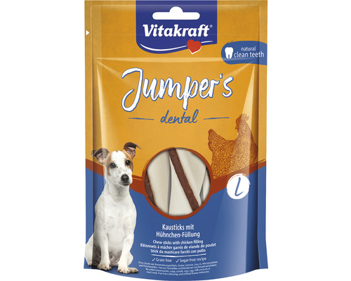 Hundgodis VITAKRAFT Jumpers Dental Chicken Twisted Large Vitakraft Jumper''s Dental tuggar med kycklingfyllning för hundar, storlek L