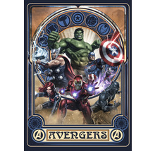 Avengers illustration med flera superhjältar