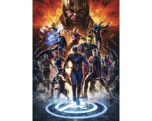 Fototapet KOMAR Avengers vs Thanos vit IADX4-073