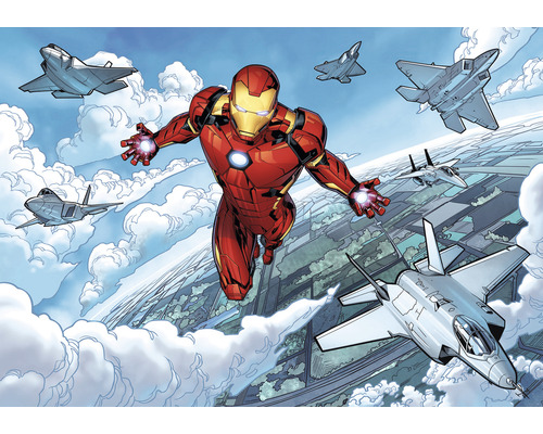 Fototapet KOMAR Iron Man Flight vit 8 delar 400x280cm IADX8-062