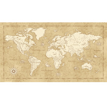 Fototapet KOMAR Vintage World Map vit 10 delar 280x500cm IAX10-0027
