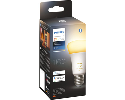 Philips Hue White Ambiance E27-lampa i förpackning