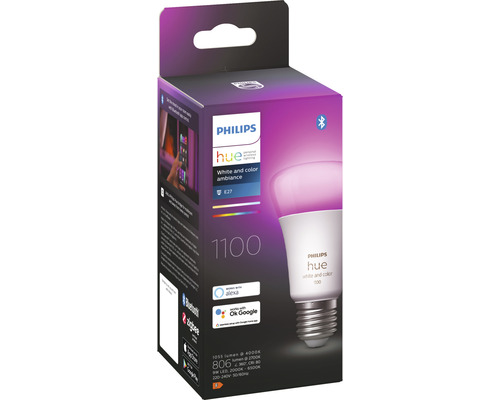 Philips Hue lampa, vit och färgad atmosfär, E27 sockel