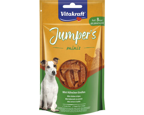 Hundgodis VITAKRAFT Jumpers minis Chicken Stripes Vitakraft Jumper''s Minis Kycklingstrimlor för hundar, spannmålsfritt och sockerfritt