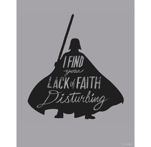 Silhuett av Darth Vader med citatet Jag finner din brist på tro oroande