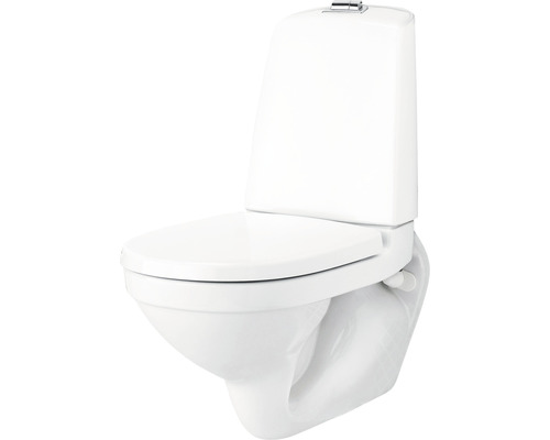 Vägghängd toalett med djup spolning och spolcistern för badrummet