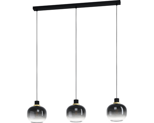 Pendellampa med tre lampor, glas