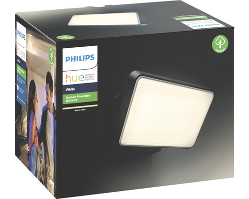 Philips Hue White utomhusstrålkastare Welcome i produktförpackning