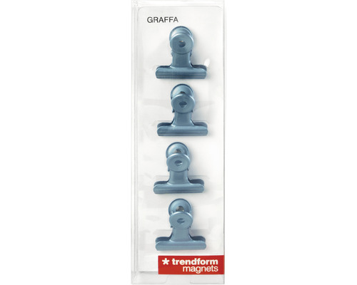 Fyra metallmagneter i en förpackning