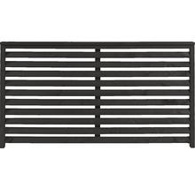 Trästaket med horisontella lameller för trädgården