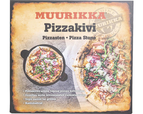 Muurikka pizzasten förpackning med pizza illustration