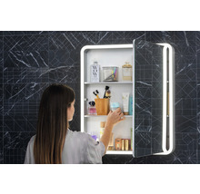 Spegelskåp FOCCO Mia grå matt 60x70x11,5 cm LED IP 44