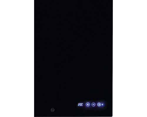 Svart värmeplatta med digital temperaturdisplay och kontrollknappar