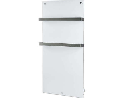 Vit handdukstork med två handdukshållare i metall