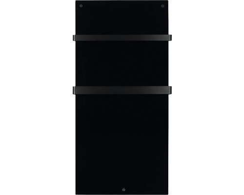 Svart handdukstork med två handdukshängare