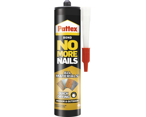 Montagelim PATTEX No More Nails Quick drying 280ml Pattex monteringslim utan spikar för alla material, lämpligt för inomhus- och utomhusbruk