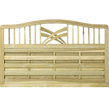 Trästaket element med dekorativ design för trädgården