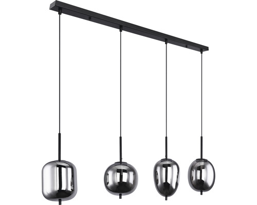 Taklampa med fyra olikformade glasskärmar